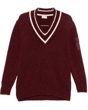 Moncler Pullover mit V-Ausschnitt - Rot