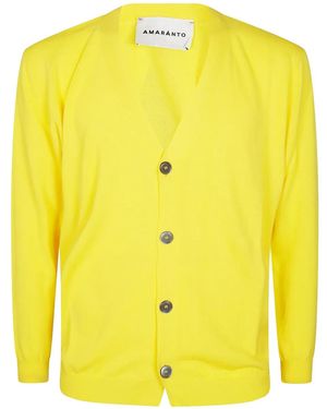 Amaranto Button-up cotton cardigan - Gelb