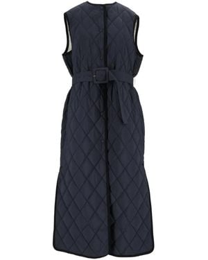 Fabiana Filippi Quilted Belted Gilet - Blue