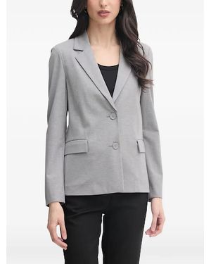 Benetton Notched-Lapels Single-Breasted Blazer - Gray