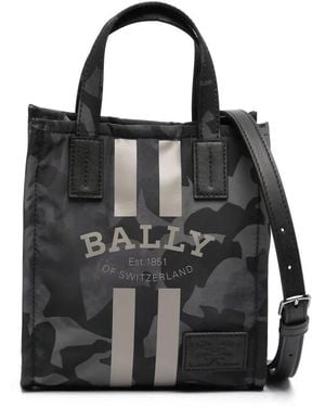Bally Crystalia Camo-Print Mini Tote Bag - Black