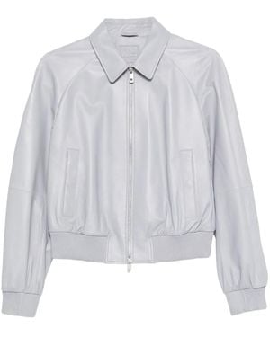 DESA NINETEENSEVENTYTWO Zip Leather Jacket - White