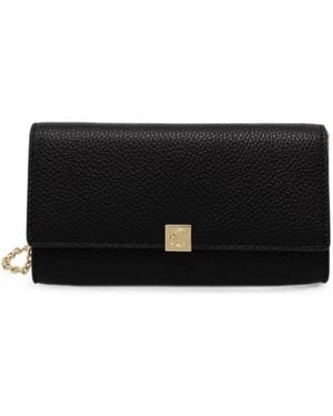Coccinelle Grained-Leather Chain-Link Wallet - Black