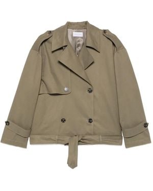THE NINA STUDIO Double-Breasted Belted Jacket - Natural
