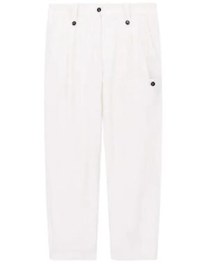 Giorgio Armani Pleated Button-Detail Trousers - White