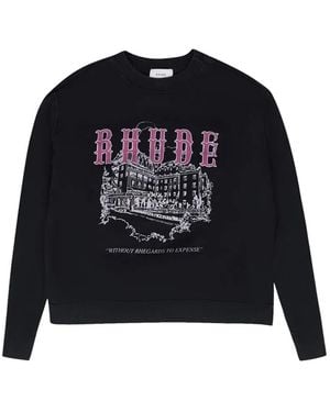 Rhude Chateau Marmont Graphic-Print Jumper - Black