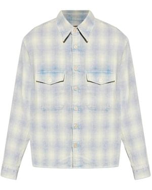 AllSaints Santos Checked Shirt - White
