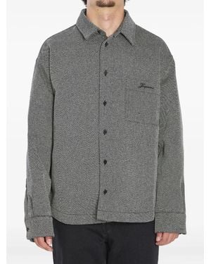 Jacquemus Molino Pointed-Collar Buttoned Shirt Jacket - Gray