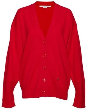 Stella McCartney Button-Detailed V-Neck Cardigan - Red