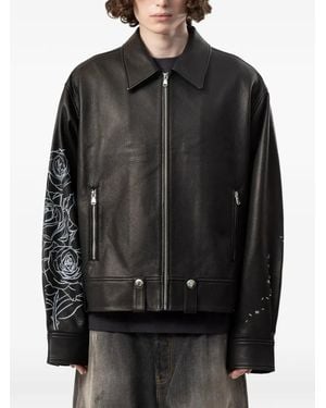 DOMREBEL Roses Lambskin Jacket - Black