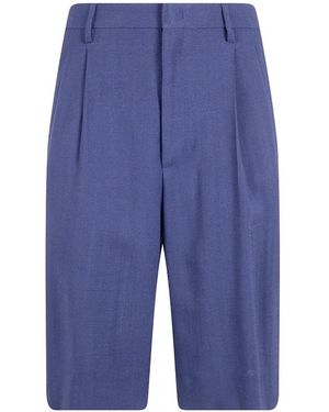 Tagliatore Pleated Tailored Bermuda Shorts - Blue