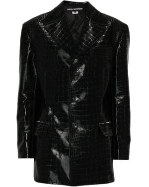 Junya Watanabe Chaqueta Con Efecto De Piel Cocodrilo Y Solapas De Muesca - Negro