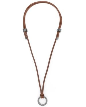 Brunello Cucinelli Keyring-Pendant Necklace - White