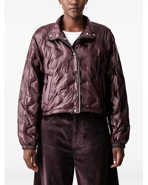 Pinko Quilted Zip-Up Jacket - Red