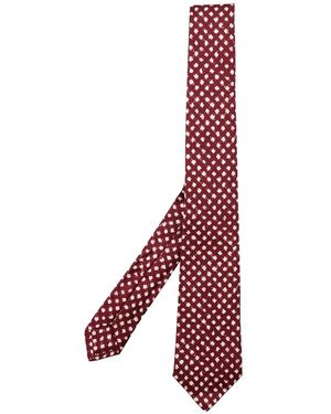 Kiton Diamond-Patterned Tie - Red