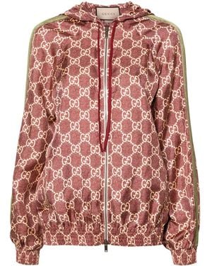 Gucci GG Supreme Print Silk Jacket - Red