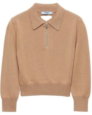 Prada ハーフジップ セーター - ナチュラル