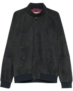 Baracuta Zip-Up Suede Jacket - Black