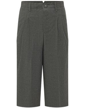 Ami Paris Pleated Shorts - Gray