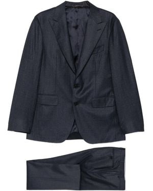 Canali Checked Single-Breasted Suit - Blue