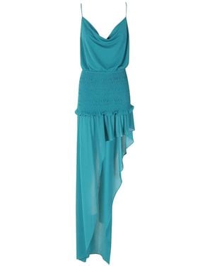 ANDAMANE Asymmetric Ruffled Dress - Blue