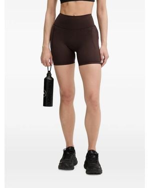 adidas Optimé Logo-Print High-Waisted Shorts - Black