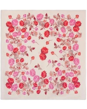 FRAME Lucky Floral-Print Scarf - Pink