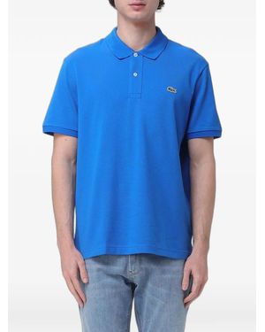 Lacoste Logo-Patch Piqué Polo Shirt - Blue