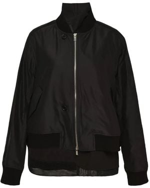 Ordinary Couture Code Graphic-Print Panelled Bomber Jacket - Black