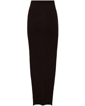 Rick Owens Sacri Ribbed-Knit Maxi Skirt - Black