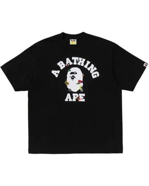 A Bathing Ape Logo-Print Short-Sleeve T-Shirt - Black