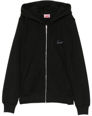 KENZO Sudadera Con Capucha Y Logo Bordado - Negro