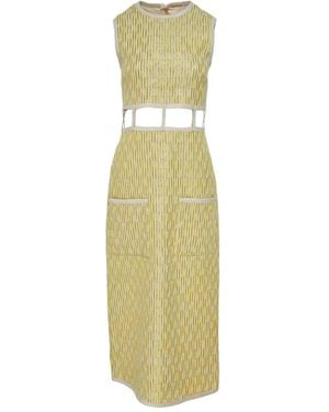 Alexis Renee Cut-Out Sequin Midi Dress - Yellow