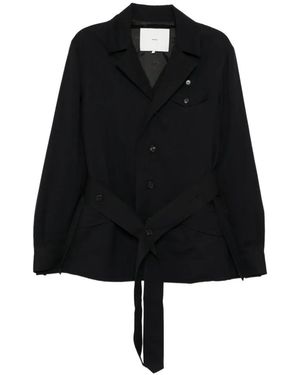 Setchu Chaqueta con cinturón - Negro