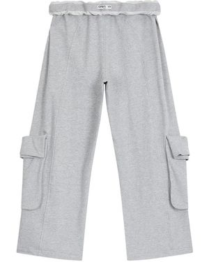 OPEN YY Rolled Waist Sweat Cargo Pants in Gray | Lyst