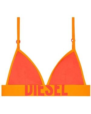 DIESEL Logo-Underband Triangle Bra - Orange