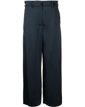 Max Mara Monza Satin Cropped Trousers - Blue