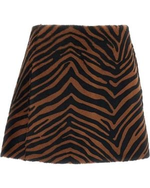 P.A.R.O.S.H. Animal-Print Mini Skirt - Brown