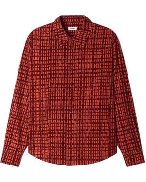Sandro Shirt With Velvet Flocking - Red