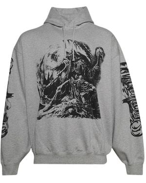 Vetements Hoodie À Imprimé Graphique - Gray