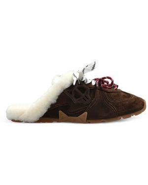 Naked Wolfe Adorn Shearling-Lined Suede Sneakers - Brown