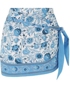 MC2 Saint Barth Angie Floral-Print Wrap Pareo - Blue
