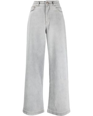 Moorer Jeans Dritti A Vita Media - Grigio
