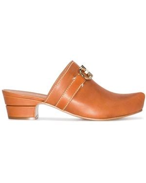 Ferragamo Ferragamo Gancini Slip-On Mules - Brown