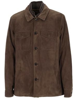 Moorer Torquato-Tz Button-Fastening Jacket - Brown