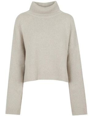 Lisa Yang Cathie Roll-Neck Cropped Sweater - White