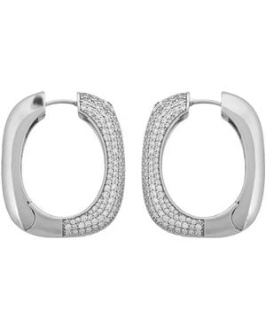Michael Kors Pendientes De Aro Cuadrados En Pavé - Blanco