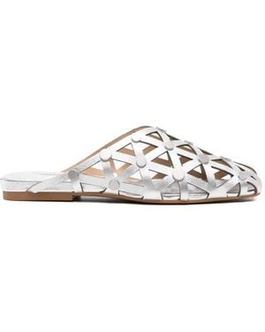 Ash Bone Cut-Out Sandals - White