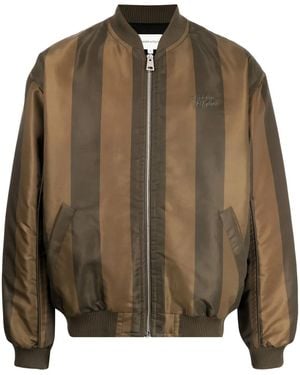 Maison Kitsuné Striped Bomber Jacket - Brown