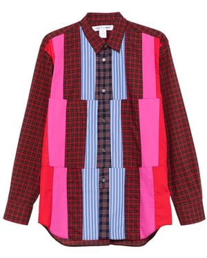 Comme des Garçons Patchwork Plaid Shirt - Red